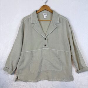 Nicole Miller New York Linen Lyocell Blend Pullover Shirt Women Large Lagenlook